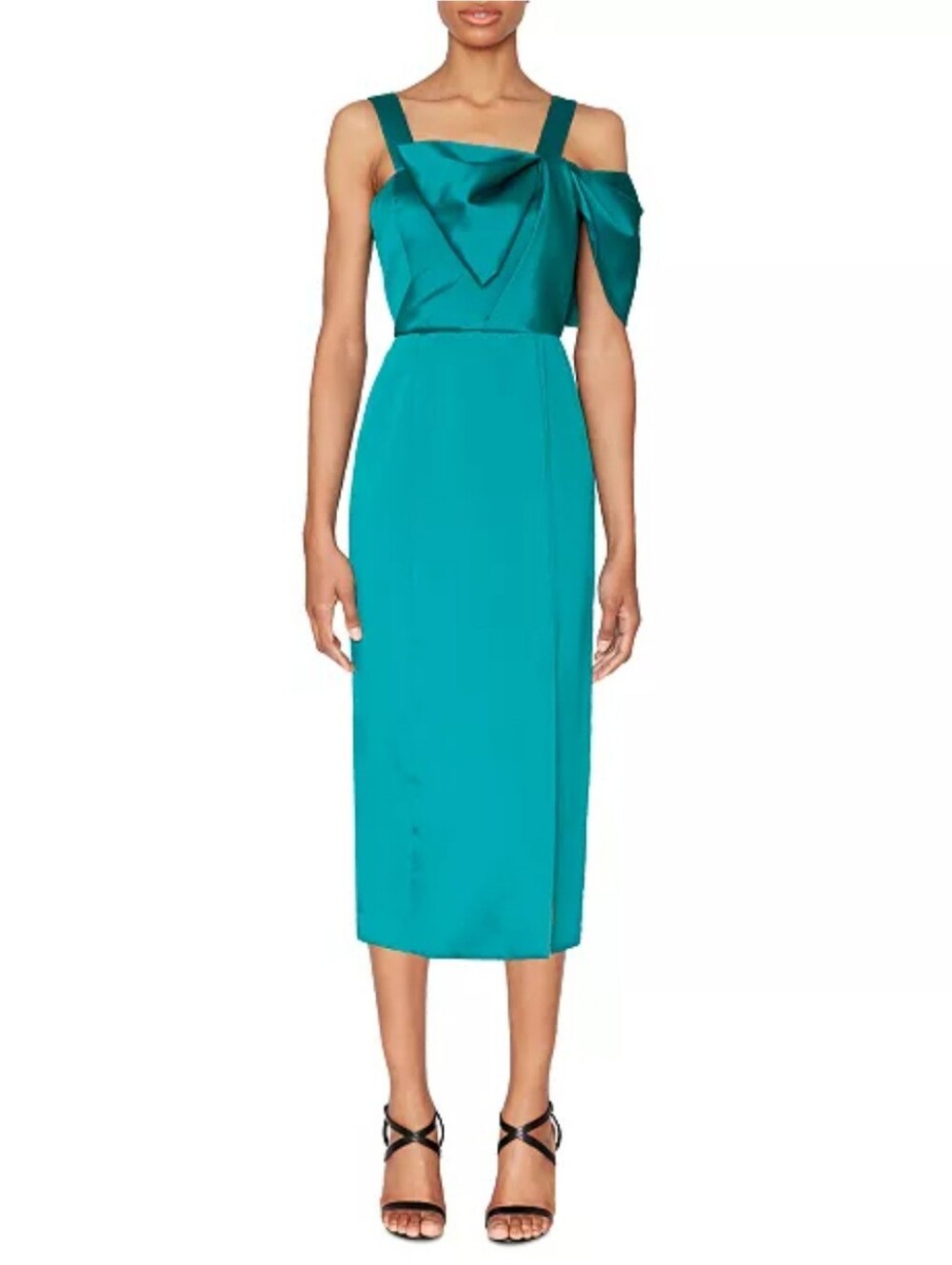 WHITE TIE by ShaniWomen's Bow-Trim Satin Midi Dress Size 6
